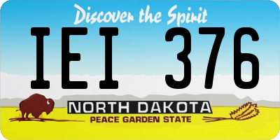 ND license plate IEI376