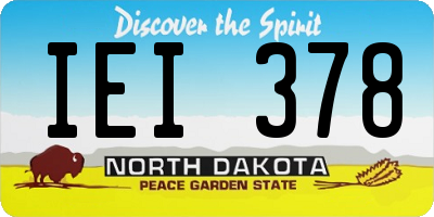 ND license plate IEI378