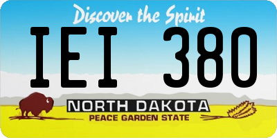 ND license plate IEI380