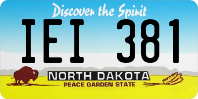 ND license plate IEI381