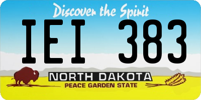 ND license plate IEI383