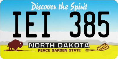 ND license plate IEI385