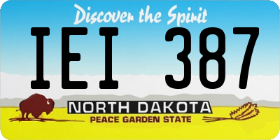 ND license plate IEI387