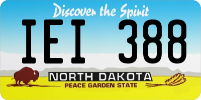 ND license plate IEI388