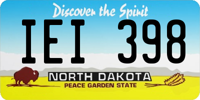ND license plate IEI398