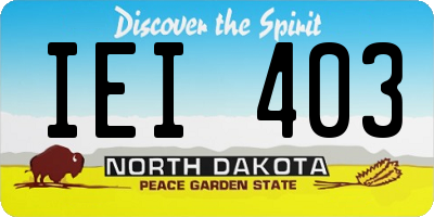 ND license plate IEI403