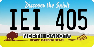 ND license plate IEI405