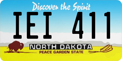 ND license plate IEI411