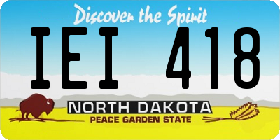 ND license plate IEI418