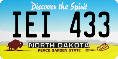 ND license plate IEI433