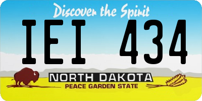 ND license plate IEI434