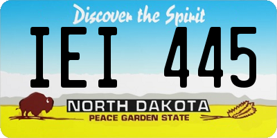ND license plate IEI445