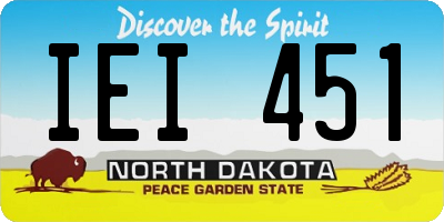 ND license plate IEI451