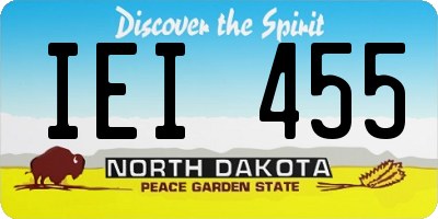 ND license plate IEI455