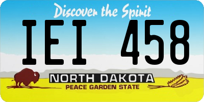 ND license plate IEI458