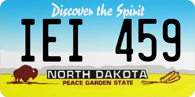 ND license plate IEI459