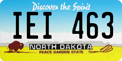 ND license plate IEI463