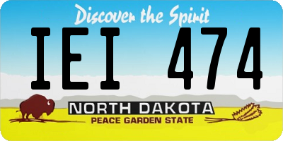 ND license plate IEI474