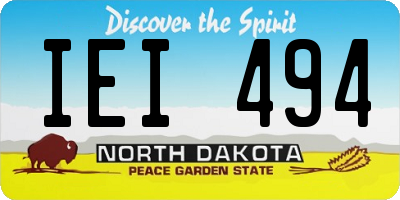 ND license plate IEI494