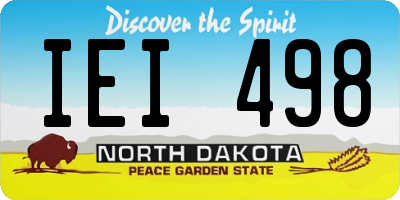 ND license plate IEI498