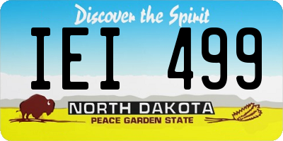 ND license plate IEI499