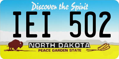 ND license plate IEI502