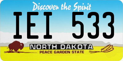 ND license plate IEI533
