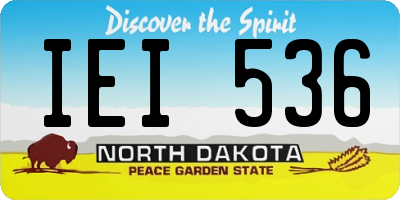 ND license plate IEI536
