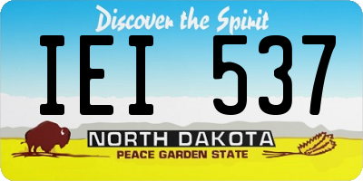 ND license plate IEI537