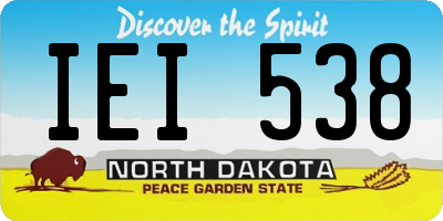 ND license plate IEI538