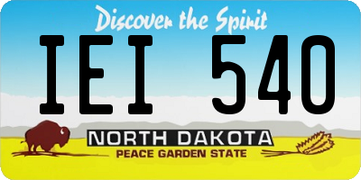 ND license plate IEI540