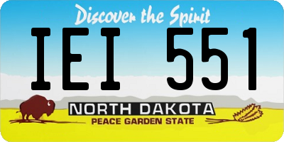 ND license plate IEI551