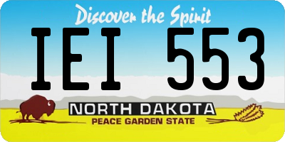 ND license plate IEI553