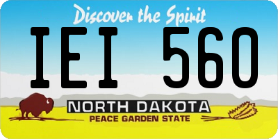 ND license plate IEI560