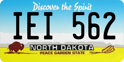 ND license plate IEI562