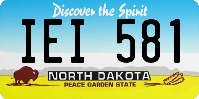 ND license plate IEI581