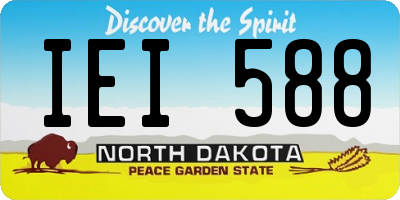 ND license plate IEI588