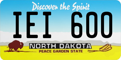 ND license plate IEI600