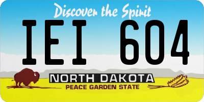 ND license plate IEI604
