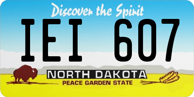 ND license plate IEI607