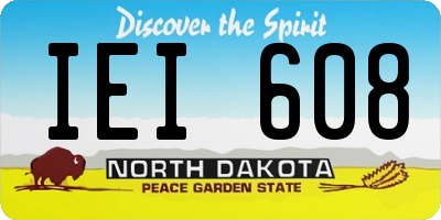 ND license plate IEI608