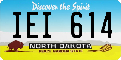 ND license plate IEI614