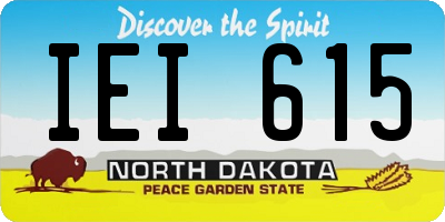 ND license plate IEI615