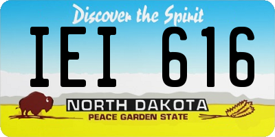 ND license plate IEI616
