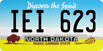 ND license plate IEI623