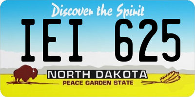 ND license plate IEI625