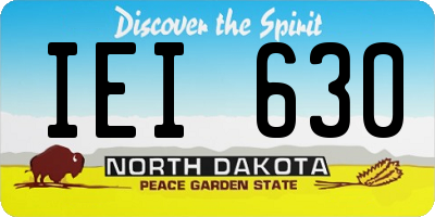 ND license plate IEI630