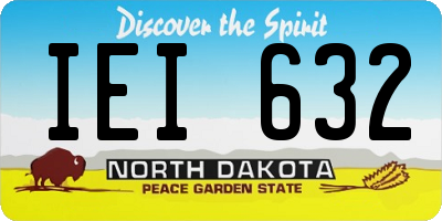 ND license plate IEI632