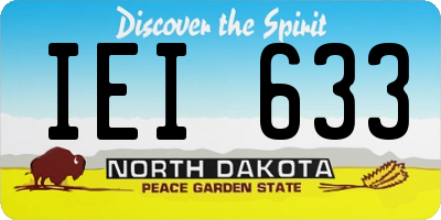ND license plate IEI633