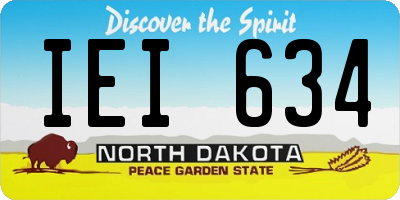 ND license plate IEI634